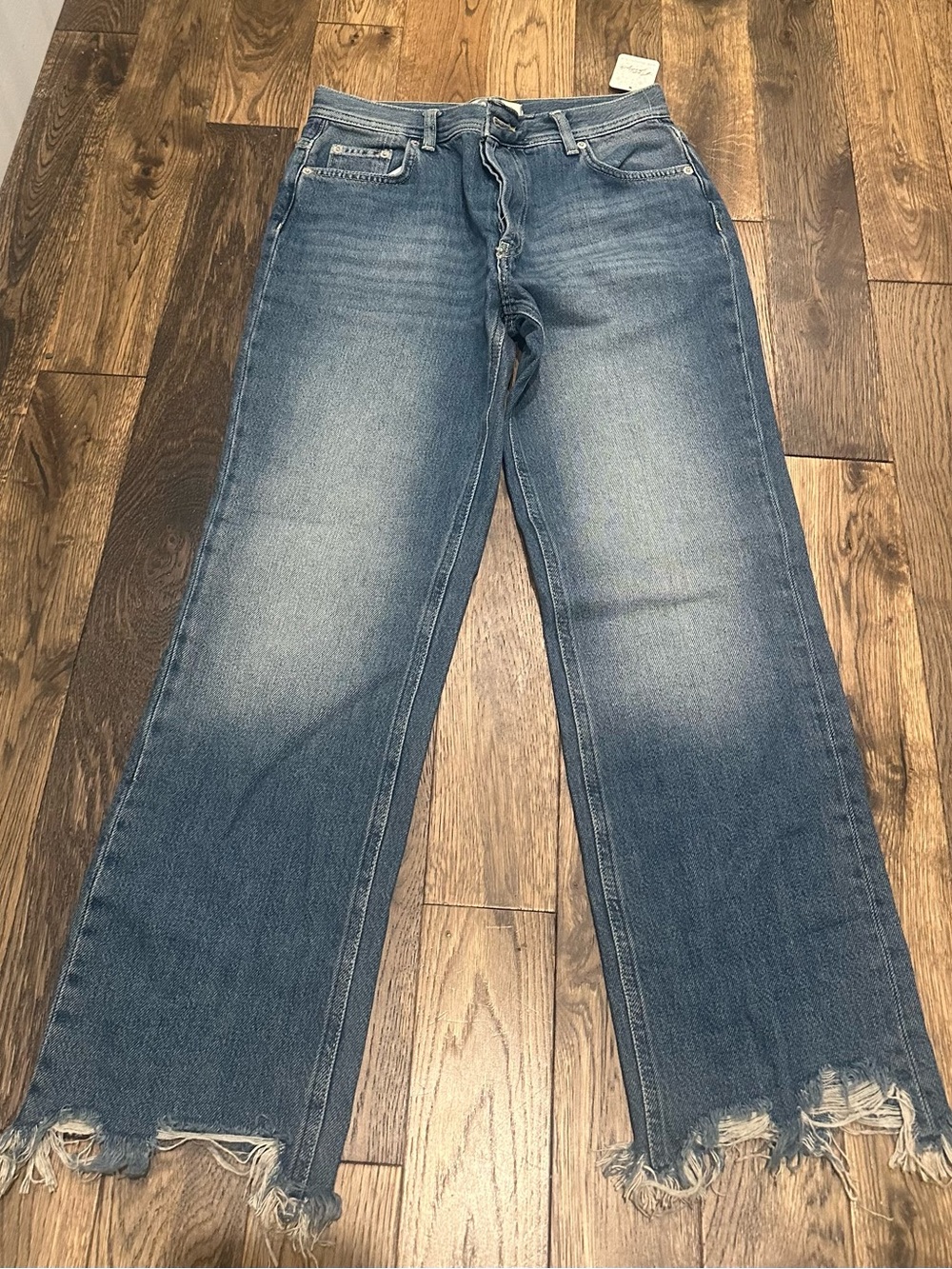 Free People Cropped Wide-Leg Distressed Jeans~Size 26